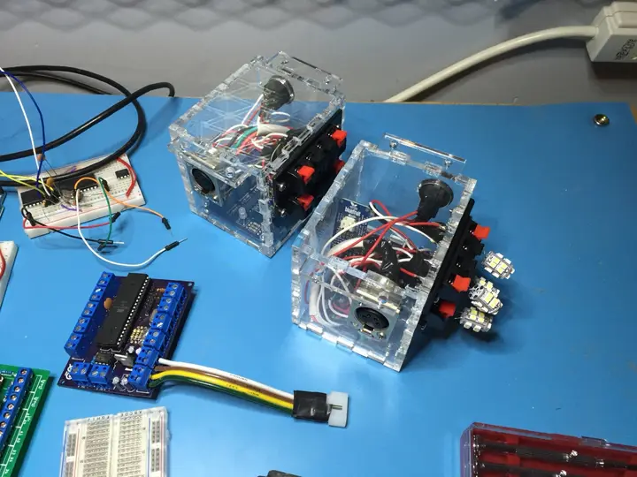 Interactive LED and flame-effect hardware